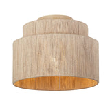 Trio Leuchten Plafonnier SMILLA 666800136, métal beige, abat-jour jute naturel, excl. 1x E27