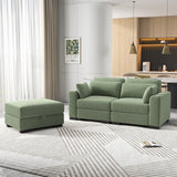 MIOOSUT Canape 2 Places Convertible, Canapé Moderne, Canapé Modulable, Meuble Rembourré Design Moderne, avec Coussin, Tissu Velours Côtelé, Salon (Vert, 2 Places)