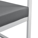 casa.pro Canapé Extérieur avec Coussins Armature Métal Polyester Blanc 70 x 114 x 60 cm