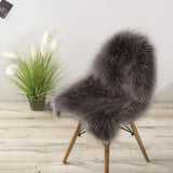 Teppich Wölkchen Tapis en Fausse Fourrure d'agneau et Peau de Mouton - Carpette Moelleuse pour Chambre à Coucher, Salon, Crèche - Jet de Divan de Décoration Chaise - Marron - 55x80cm