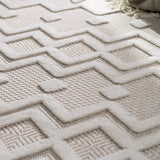 Paco Home Tapis Exterieur Terrasse Salon Cuisine Motif Scandinave Motif Ethnique Uni, Dimension:160x220 cm, Couleur:Crème 3