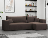 GREKPOL Canapé d'angle Convertible 145x248 à Gauche ou à Droite - Canapé 3 Places Convertible - Canapé avec Espace de Rangement - Canapé Lit - Canapé Convertible - Sofa Marron