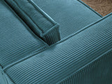 Lisa Design - Canapé Stella en Velours Côtelé - Sofa Bleu Canard 3 Places - Salon