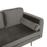 Chaise Longue Méridienne Côté Droit en Velours Beige pour Salon Glamour Beliani