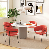 HOMCOM Lot de 2 chaises de Salle à Manger Chaise de Cuisine Pieds en Acier, Assise rembourrée, pour Salle à Manger, Salon, Cuisine, dim. 57L x 53l x 73H cm Orange