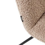 Fauteuil Vintage Classique en Bouclé Structure en Métal Siège Large Beige Cotulla