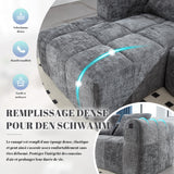 Yihomfy 250cm Canapé d'angle Convertible,Canapé-lit d'angle modulable en Forme de L,Canape Compressé,Canapé 3 Places Modulable avec Coussins, Poche Latérale,Canapé 2 Places + Coin Méridienne,Gris
