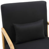 CLP Fauteuil Relax Hibbing I Fauteuil rembourré en Tissu I Structure en Bois d'hévéa I Fauteuil pour Le Salon et la Chambre à Coucher, Couleur:Noir