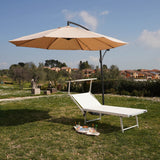Rebecca Mobili Chaise Longue, Lit De Soleil avec Baldaquin, Blanc, Aluminium PVC Polyester, Jardin Mer - Dimensions 38x186x61 (HxLxP) - Art. RE6567