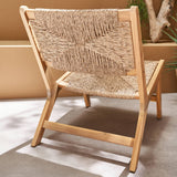 sweeek - Fauteuil Relax de Jardin en Bois et résine Effet Paille. intérieur/extérieur