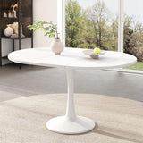 Bladez Table à manger, extensible, pour 6 à 8 personnes, ovale, 140 x 75 cm, moderne, simple, blanche