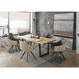 Stella Trading Benny Mini chêne Massif – Table à Bord d'arbre de qualité supérieure avec Structure en métal Noir pour Votre Salle à Manger – 180 x 75 x 100 cm