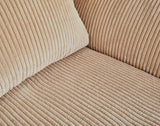 Lisa Design - Canapé Rune en Velours Côtelé - Sofa Beige 3 Places - Salon