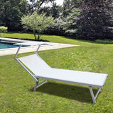 Rebecca Mobili Chaise Longue, Lit De Soleil avec Baldaquin, Blanc, Aluminium PVC Polyester, Jardin Mer - Dimensions 38x186x61 (HxLxP) - Art. RE6567