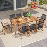 GOPLUS Lot de 2 Chaises Jardins Bois d'Acacia, Tissées en Corde, 2 Pcs Fauteuils d’Extérieur pour Terrasse, Jardin, Arrière-Cour, Charge 160KG,64 x 57 x 90 cm