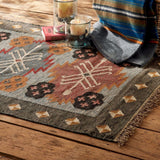 Ripaz Vogue - Kilim Tapis rectangulaire durable en laine et jute – Fait à la main pour décoration d'intérieur moderne, salon, chambre à coucher, 180 x 270 cm