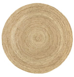 HAMID - Tapis Jute Naturel, Jute Alhambra Rond, Tressé à la Main, Tapis 100% Fibre de Jute pour Salon, Chambre, Décoration, (200x200cm)