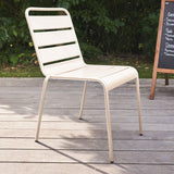 Oviala Palavas - Chaise de Jardin en métal Ivoire