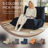 XOFUGEM Pouf poire pour adultes, en mousse à mémoire de forme haute densité confortable, pour salon, chambre à coucher, lecture et télévision (bleu)