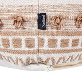 Pouf Carré en Coton Beige 50 x 50 cm Remplissage à Billes Polystyrène Karaw