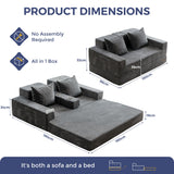 MAXYOYO Canapé-Lit Pliant, Méridienne en Velours Côtelé, Sofa Convertible avec Porte-Gobelet et Coussin, Canapé-Lit de Compression pour Salon, Chambre ou Chambre d'amis