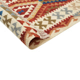 Tapis Kilim Multicolore en Laine 80 x 150 cm avec Frange Oriental Fait Main Oshakan