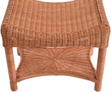 Krines Home Tabouret en rotin - Tabouret incurvé - En rotin véritable (terre cuite)