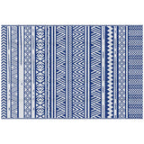 Outsunny Tapis extérieur Style Graphique - Tapis réversible 2 Motifs - dim. 2,74L x 1,82l m - PP Haute densité 310 g/m² Bleu et Blanc