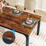 Tribesigns Table de Salle à Manger Industrielle 200x70x75 cm, Table de Cuisine pour 6-8 Personnes, Rectangulaire pour Cuisine, Salon, Marron Rustique