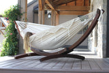 Vivere C8SPCT-00 Double hamac Coton avec Solide Support en pin - Naturel
