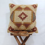 Trade Star Housse de coussin indienne Kilim 45 x 45 cm faite à la main en laine de jute taie d'oreiller d'extérieur tapis Kelim authentique pour décoration d'intérieur