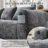 Yihomfy 250cm Canapé d'angle Convertible,Canapé-lit d'angle modulable en Forme de L,Canape Compressé,Canapé 3 Places Modulable avec Coussins, Poche Latérale,Canapé 2 Places + Coin Méridienne,Gris