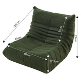 DULRLLY Canapé de Sol Confortable pour Adultes, Fauteuil de Lecture, Pouf Poire en Velours Doux, Chaise Simple géante pour Salon, Chambre à Coucher, Bureau (Vert)