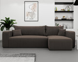 GREKPOL Canapé d'angle Convertible 145x248 à Gauche ou à Droite - Canapé 3 Places Convertible - Canapé avec Espace de Rangement - Canapé Lit - Canapé Convertible - Sofa Marron