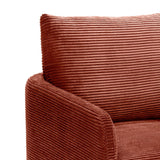 Sicaan Fauteuil Design Emma Velours Côtelé Terracotta – Fauteuil Moderne et Confortable – Assise Ergonomique Élégante pour Salon, Chambre ou Bureau – Style Contemporain Chic 71x75x81 cm