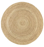 HAMID - Tapis Jute Naturel, Jute Alhambra Rond, Tressé à la Main, Tapis 100% Fibre de Jute pour Salon, Chambre, Décoration, (200x200cm)