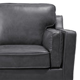 Canapé Fixe 2 Places Revêtement en Cuir PU Haut de Gamme Gris et Rembourrage Épais pour Salon au Design Rétro Beliani