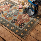 Ripaz Vogue - Kilim Tapis rectangulaire durable en laine et jute – Fait à la main pour décoration d'intérieur moderne, salon, chambre à coucher, 180 x 270 cm