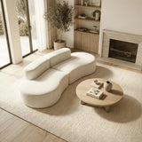 Coco Living Lounge Double | Canapé 3 Places Design | Formes Courbes Modernes | Confort Premium pour Salon et Appartement | 240 x 102 x 60 cm (Blanc)