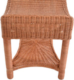 Krines Home Tabouret en rotin - Tabouret incurvé - En rotin véritable (terre cuite)