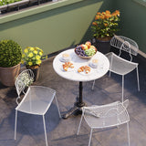 Kare Design Table Bistrot Ronde 60cm marbre Blanc