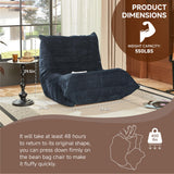 XOFUGEM Pouf poire pour adultes, en mousse à mémoire de forme haute densité confortable, pour salon, chambre à coucher, lecture et télévision (bleu)