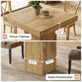 Tribesigns Table à Manger 100 cm, Table de Cuisine Carrée pour 4 Personnes pour Salle à Manger, Cuisine, Salon, Petits Espaces, avec Plateau et Pieds épais (Marron Clair)