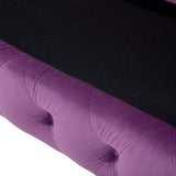 Canapé Fixe 3 Places Capitonné en Velours Violet de Qualité Idéal pour Salon au Design Glamour et Traditionnel Beliani
