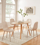 BAÏTA - Lot de 4 chaises Lena Velours Beige Pieds métal Beige
