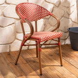 Oviala Fauteuil de terrasse bistrot Parisien en Aluminium Rouge