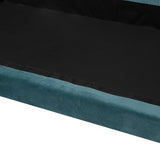 Canapé Fixe 2 Places en Velours Bleu Foncé avec Pieds en Bois et Rembourrage Moelleux pour Salon Design Glamour Beliani