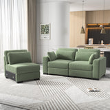 MIOOSUT Canape 2 Places Convertible, Canapé Moderne, Canapé Modulable, Meuble Rembourré Design Moderne, avec Coussin, Tissu Velours Côtelé, Salon (Vert, 2 Places)