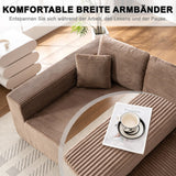 Yihomfy Canapé d'angle Modulable,Canapé-lit Convertible,Canapé Nuage sans Montage avec Assise Profonde,Canapé Moderne en Forme de L pour Salon (Marron)