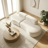 Coco Living Lounge Double | Canapé 3 Places Design | Formes Courbes Modernes | Confort Premium pour Salon et Appartement | 240 x 102 x 60 cm (Blanc)